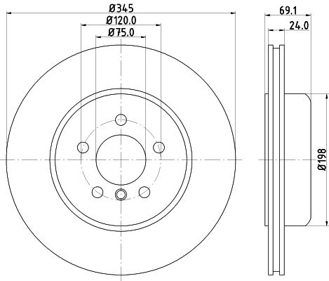 HELLA PAGID stabdžių diskas 8DD 355 119-281